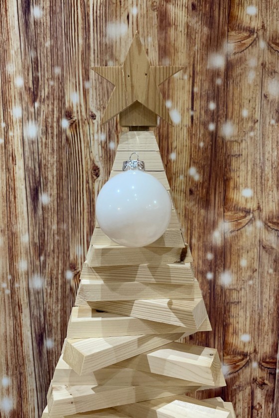 Boule de Noël • Blanc Neige Brillante • 8 cm